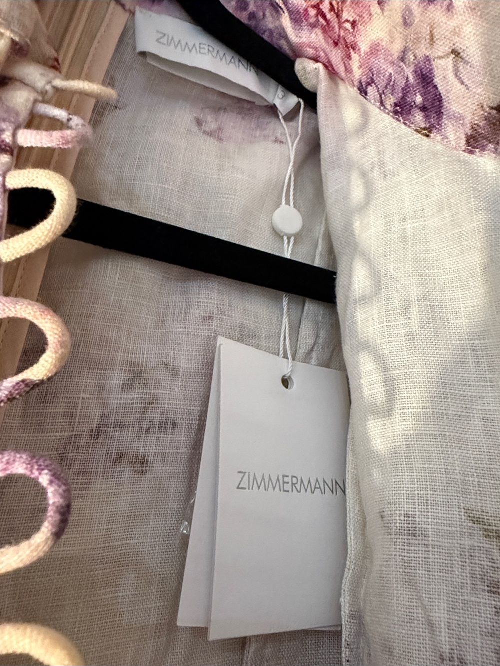 Zimmermann Floral Watercolor Silk Dress in Lavender and Peach - Picture 2 of 4